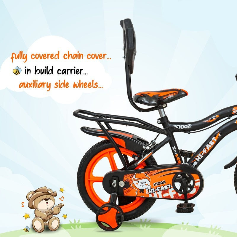 Kidoz Fun and Easy-Ride 14 inch Sports Kids Cycle with Training Wheels (Orange) - COD Not Available