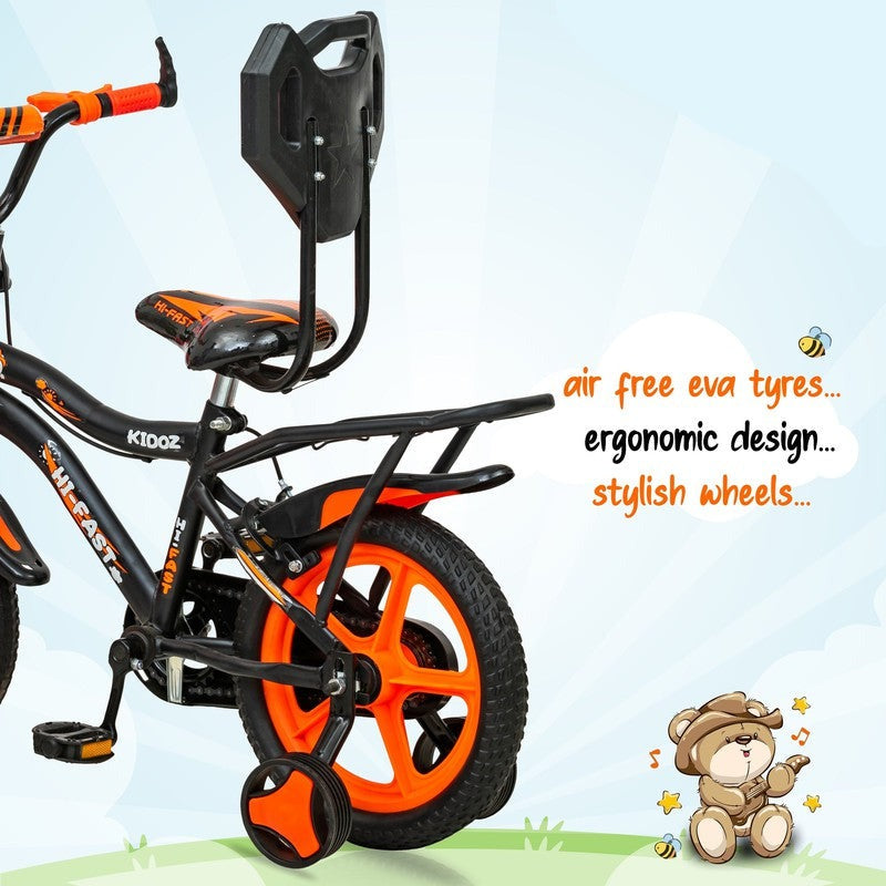 Kidoz Fun and Easy-Ride 14 inch Sports Kids Cycle with Training Wheels (Orange) - COD Not Available