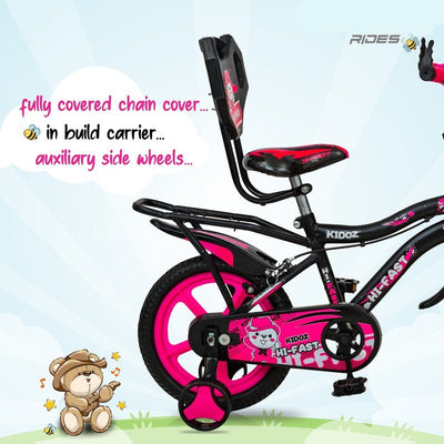 Kidoz Fun and Easy-Ride 14 inch Sports Kids Cycle with Training Wheels (Pink) - COD Not Available