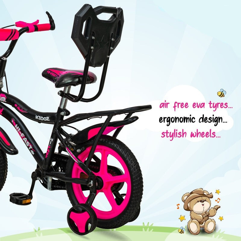 Kidoz Fun and Easy-Ride 14 inch Sports Kids Cycle with Training Wheels (Pink) - COD Not Available