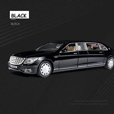 1:32 Diecast Metal Car Resembling May-bach S650 With Light & Sound (Pack of 1) - Assorted Colours