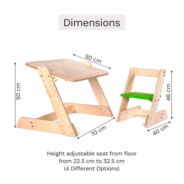 Wooden Toddler Study Table & Chair - COD Not Available