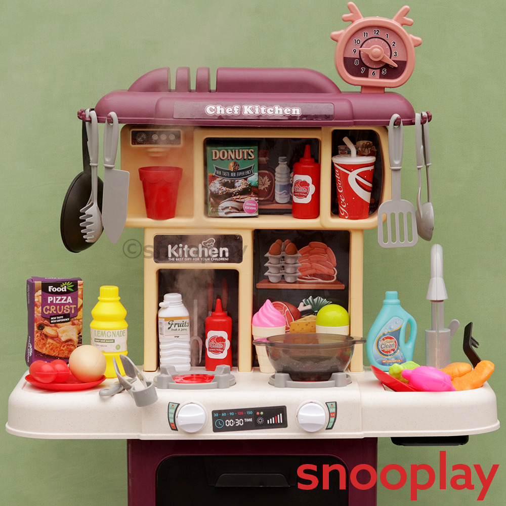 Little Chef Kitchen Set with Spray, Boiling Running Water Features 64 Pieces (3-6 Years)