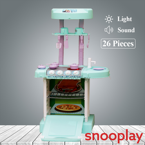 Disney Original Frozen Kitchen Pretend Playset with Light & Sound - 26 Pieces | (3-8 Years)