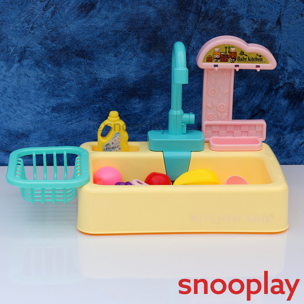 Electronic Kitchen Sink Play Set with Realistic Water Supply & Accessories (3-8 Years)