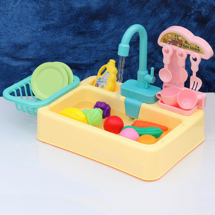 Electronic Kitchen Sink Play Set with Realistic Water Supply & Accessories (3-8 Years)