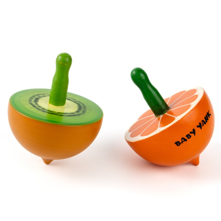 Orange & Kiwi Spin Tops (Set of 2)