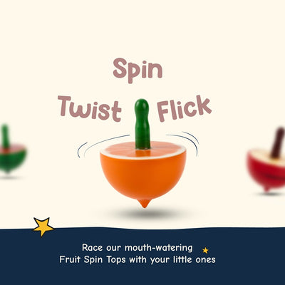 Orange & Kiwi Spin Tops (Set of 2)