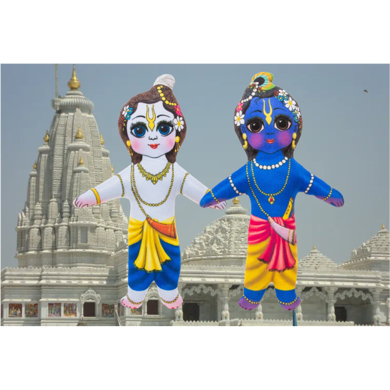 Lord Krishna and Lord Balram Plush Dolls (6 Months - 7 Years)