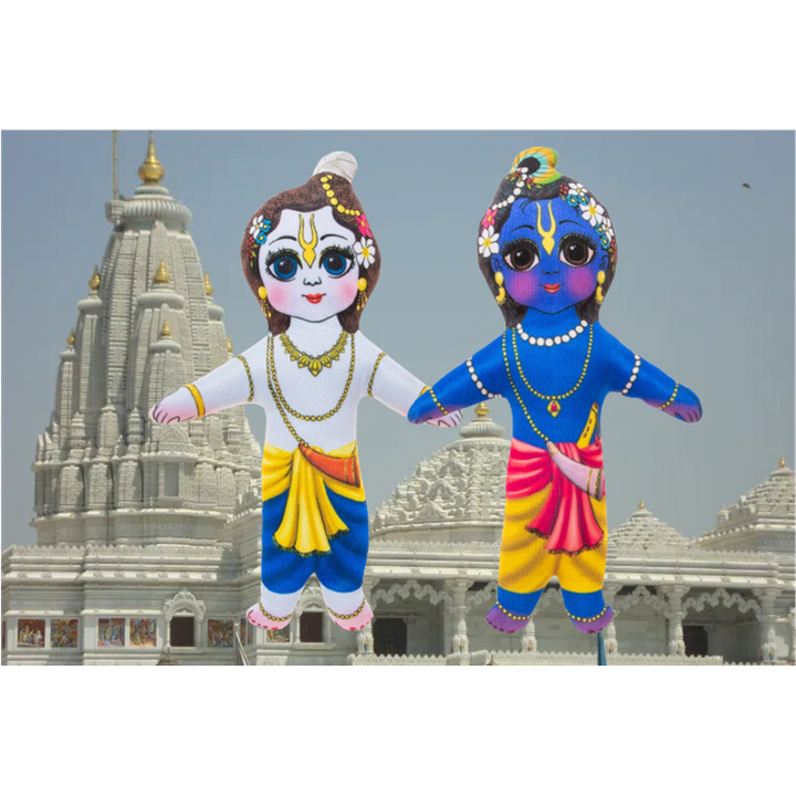 Lord Krishna and Lord Balram Plush Dolls (6 Months - 7 Years)