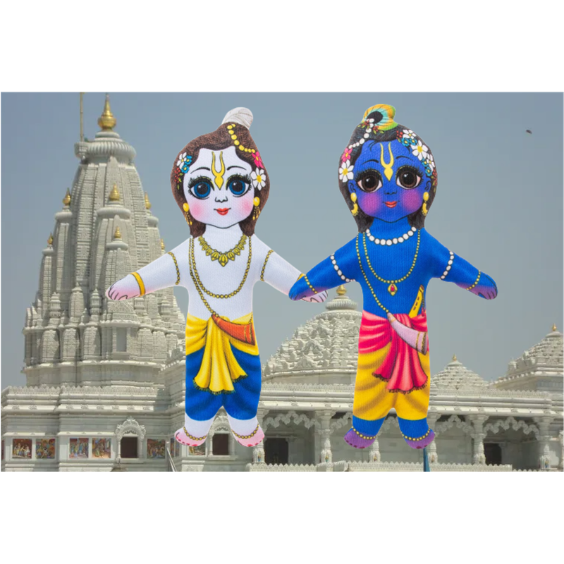 Lord Krishna and Lord Balram Plush Dolls