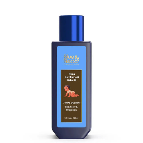 Blue Nectar Kumkumadi Baby Body Oil with Organic Ghee for Glowing Skin (17 Herbs) - 100ml