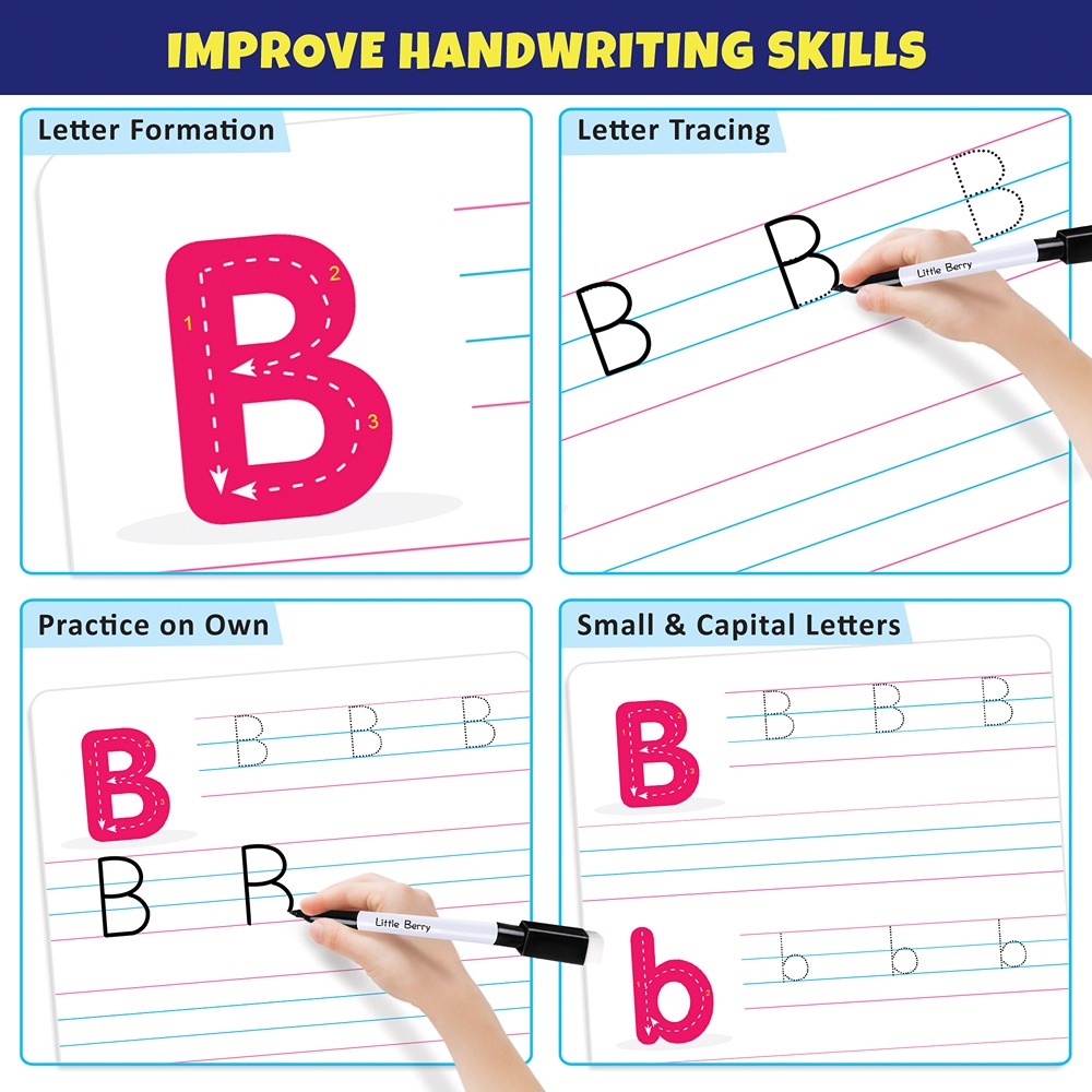 Alphabets Write & Wipe Jumbo Flash Cards with Marker Pen