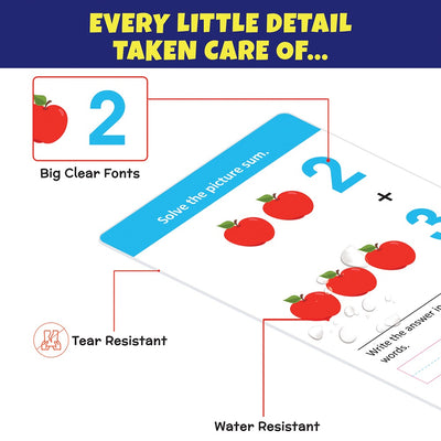 Addition & Subtraction Write & Wipe Jumbo Flash Cards with Marker Pen