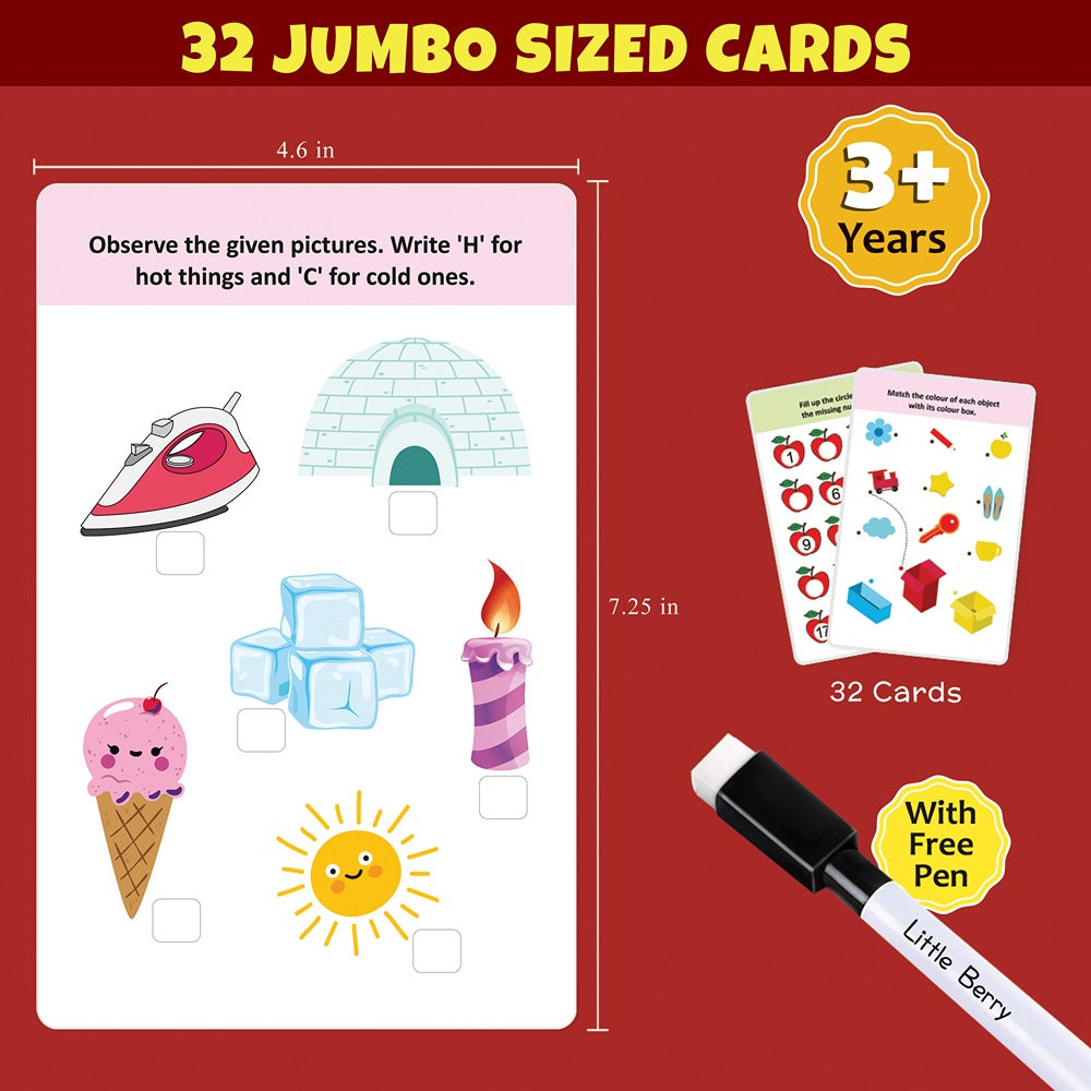 Activity Write & Wipe Jumbo Flash Cards With Marker Pen