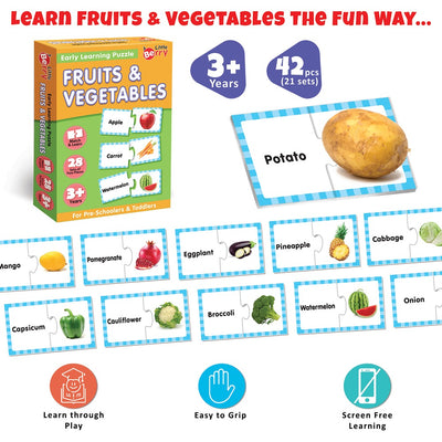 Fruits & Vegetables Early Learning Puzzle Game (42 pieces)