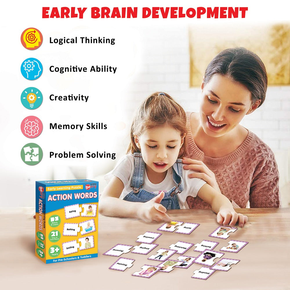 Action Words Early Learning Puzzle Game (42 Pieces)