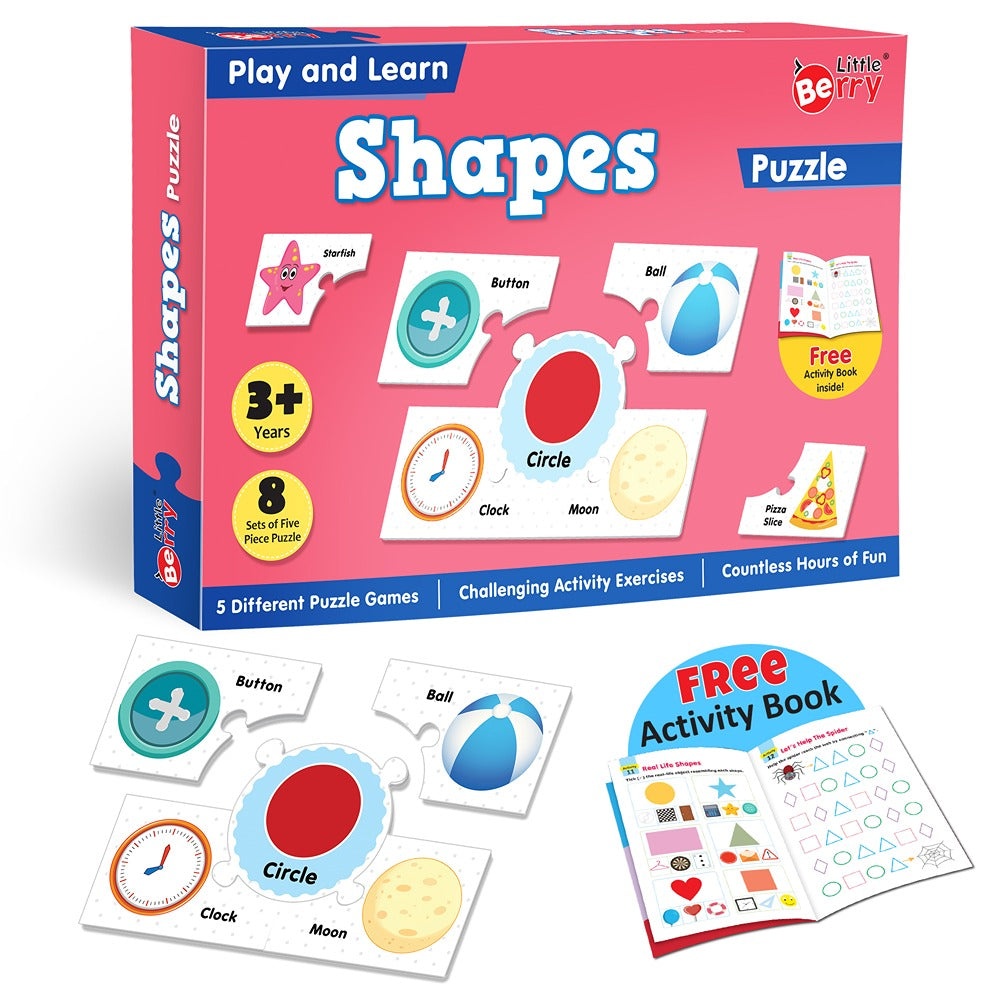 Little Berry Shapes Play and Learn Puzzle with Activity Book (40 Pieces)