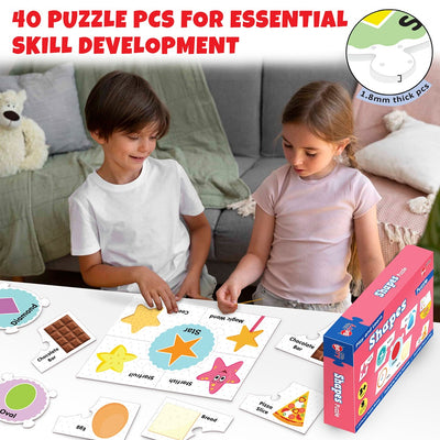 Little Berry Shapes Play and Learn Puzzle with Activity Book (40 Pieces)