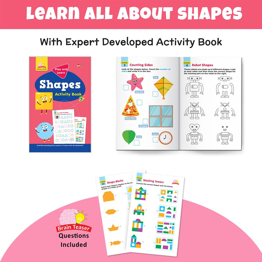 Little Berry Shapes Play and Learn Puzzle with Activity Book (40 Pieces)