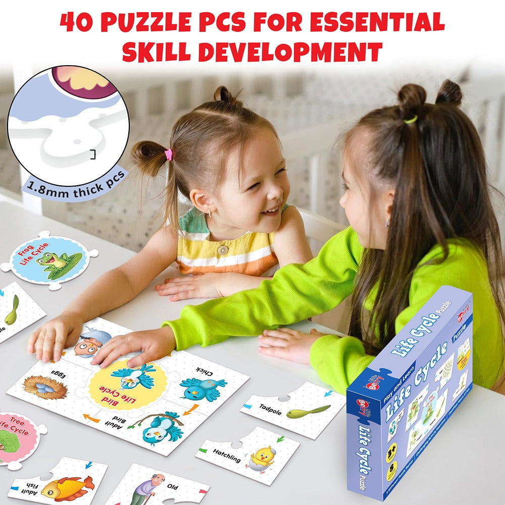 Life Cycle Play and Learn Puzzle with Activity Book (40 Pieces)