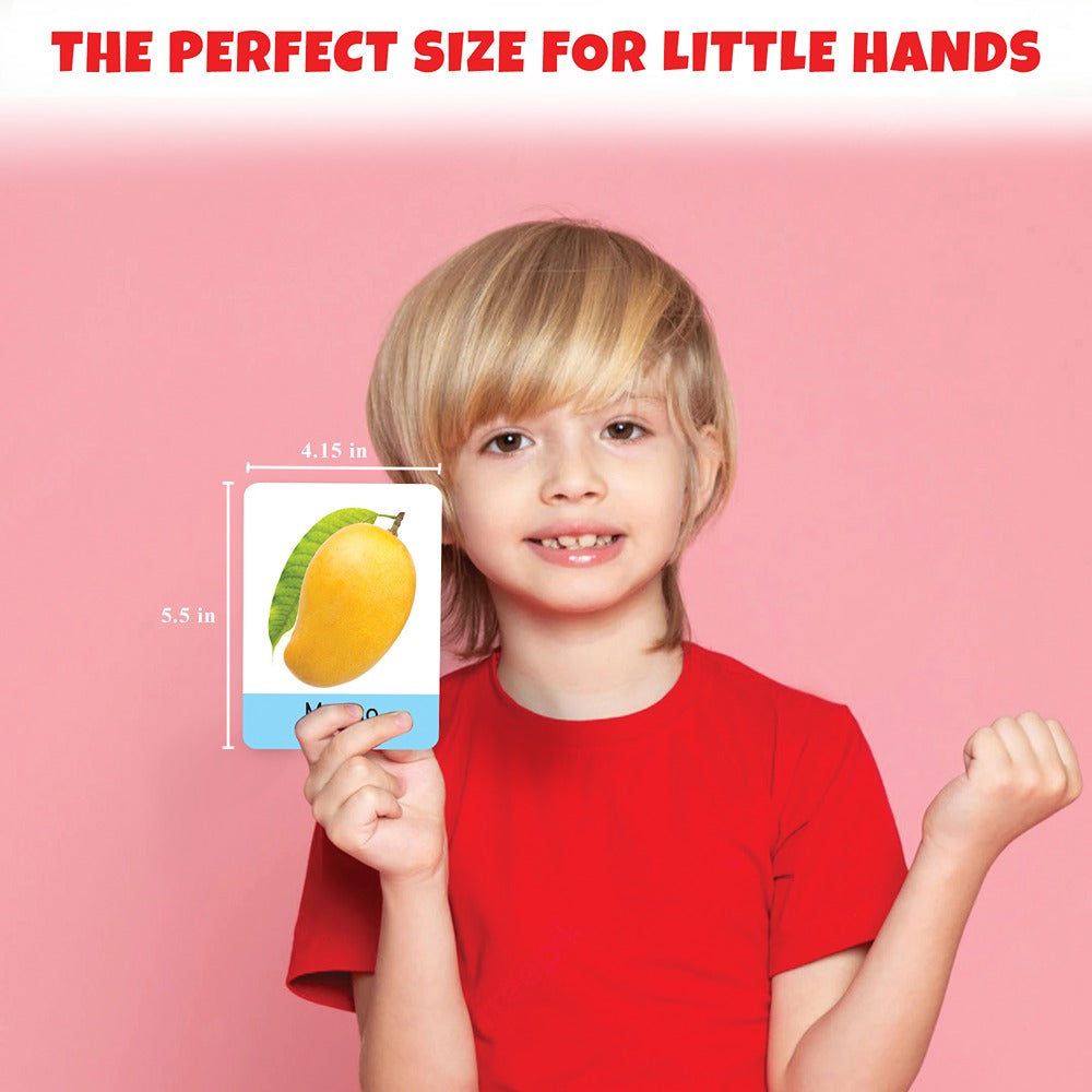 Learning and Educational Big Flash Cards Fruits and Vegetables (Set of 2) | 64 Cards