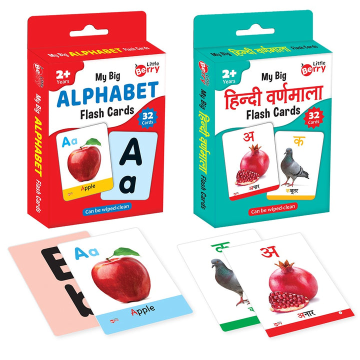 Big Flash Cards  Alphabets, Hindi Varnmala (Set of 2) | 64 Cards