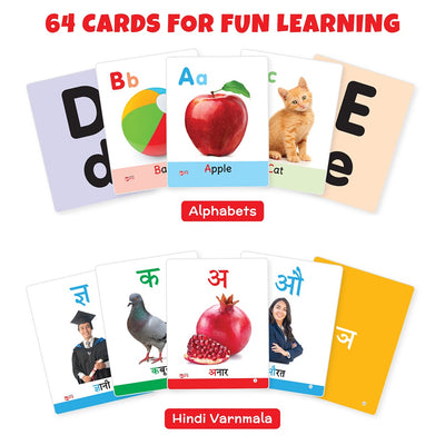 Big Flash Cards  Alphabets, Hindi Varnmala (Set of 2) | 64 Cards