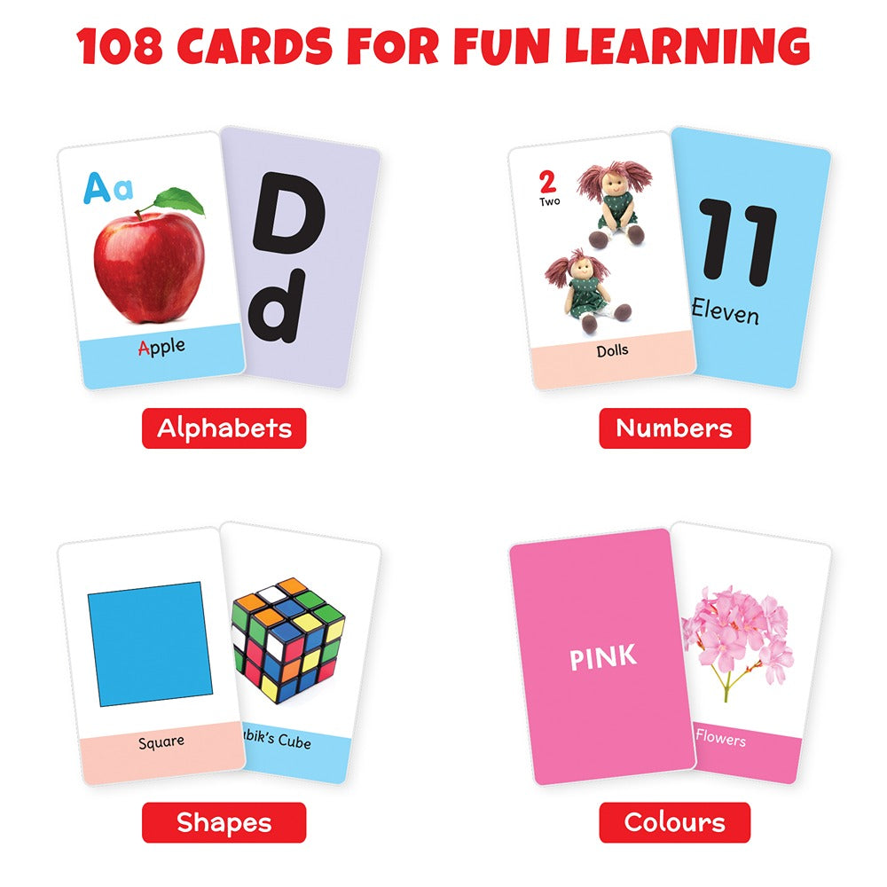 My First Flash Cards ABC, Number, Shape & Colour (Set of 3) | 108 Cards