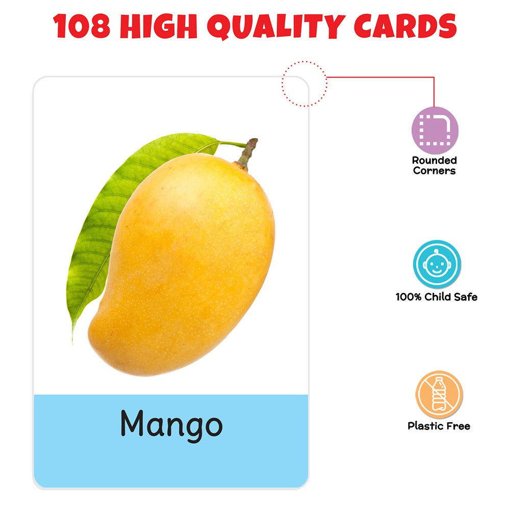 My First Flash Cards Fruits, Vegetable & Animal (Set of 3) | 108 Cards