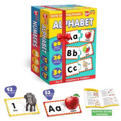 Alphabet and Number Early Learning Puzzles (52 Pieces)