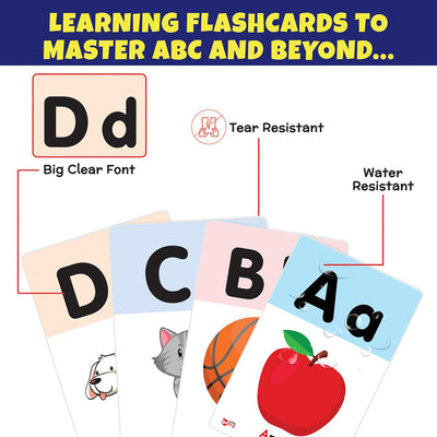 Alphabet Learning Puzzle (52 Pcs) & Flash Cards for Kids (32 Write & Wipe Cards)