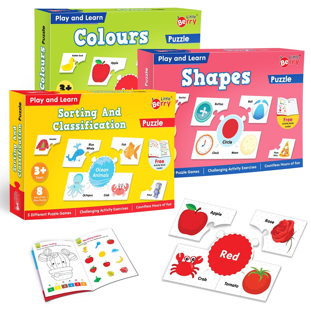 Shape, Colour, Sorting & Classification Puzzle Combo With Activity Book