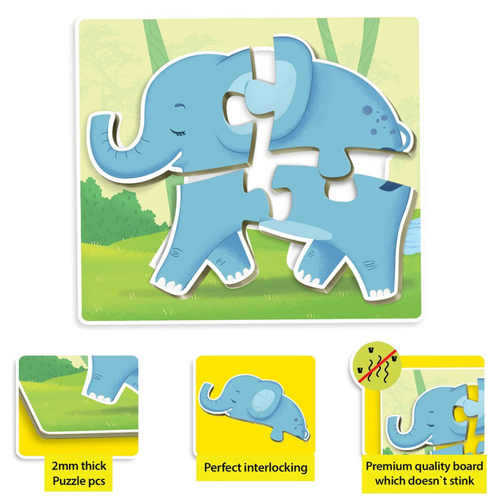 Baby’s First Jigsaw Puzzle Jungle Animals and Farm Animals (Set of 2) | 30 Pieces