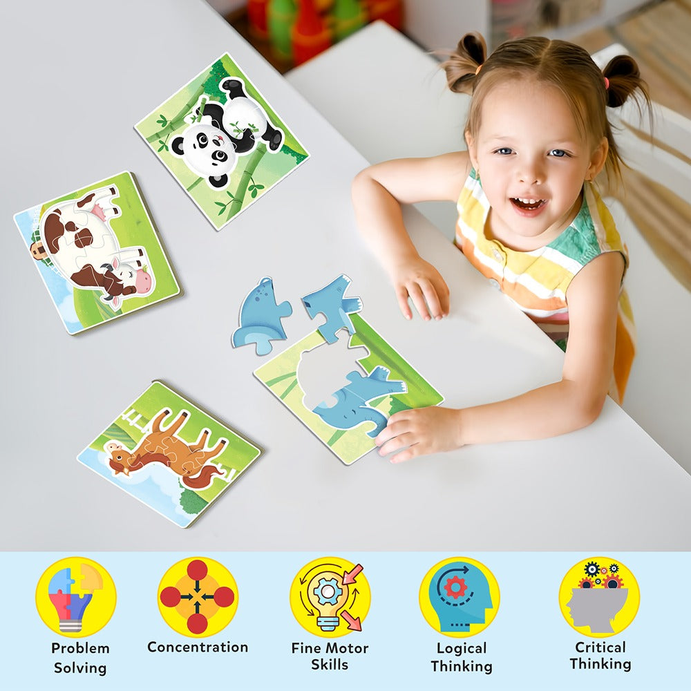 Baby’s First Jigsaw Puzzle Jungle Animals and Farm Animals (Set of 2) | 30 Pieces