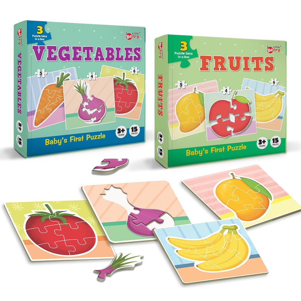 Baby’s First Jigsaw Puzzle Fruits and Vegetables (Set of 2) | 30 Pieces