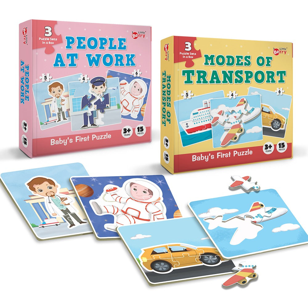 Baby’s First Jigsaw Puzzle People At Work and Modes of Transport (Set of 2) | 30 Pieces