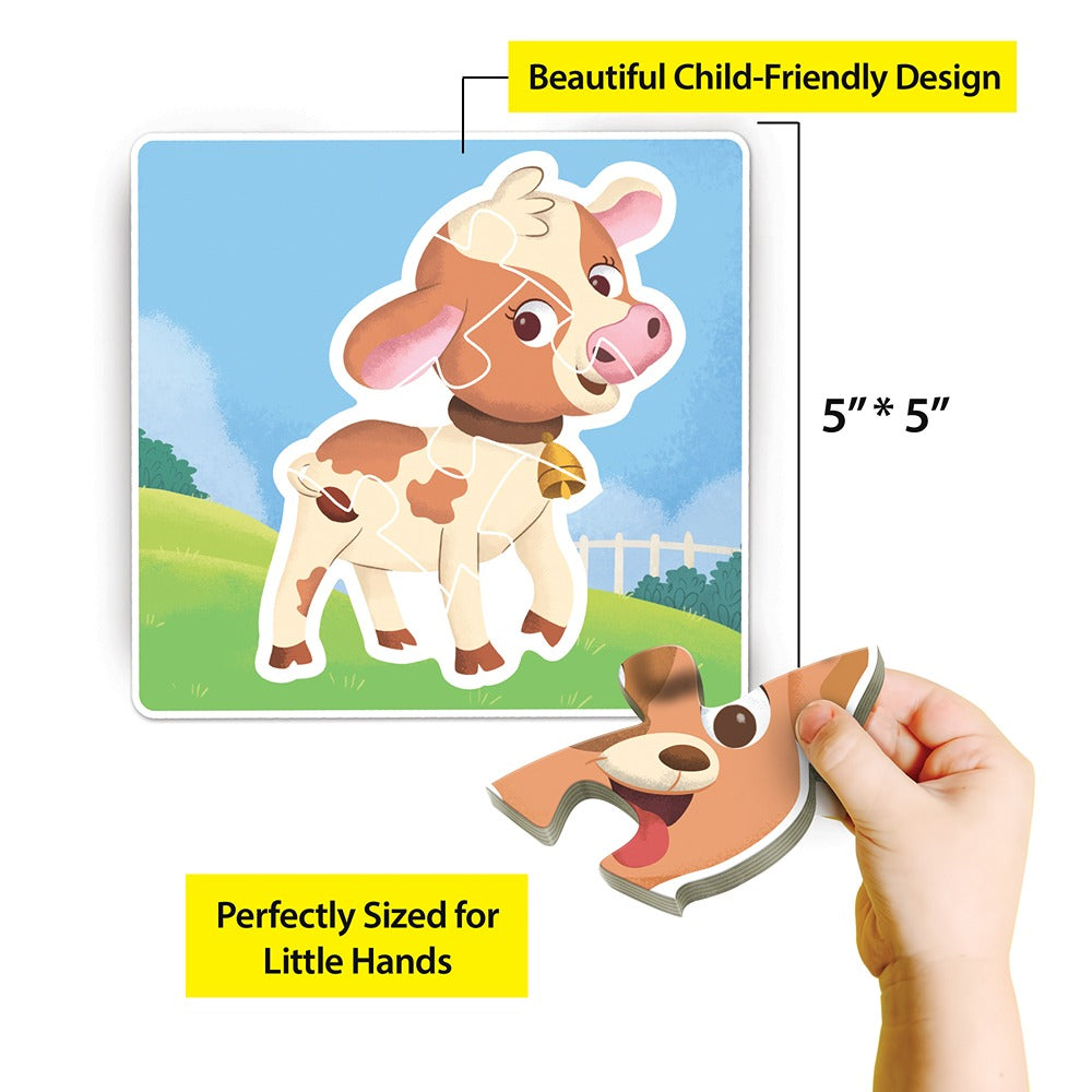 Baby’s First Jigsaw Puzzle Jungle Animals, Farm Animals & Baby Animals (Set of 3) | 45 Pieces