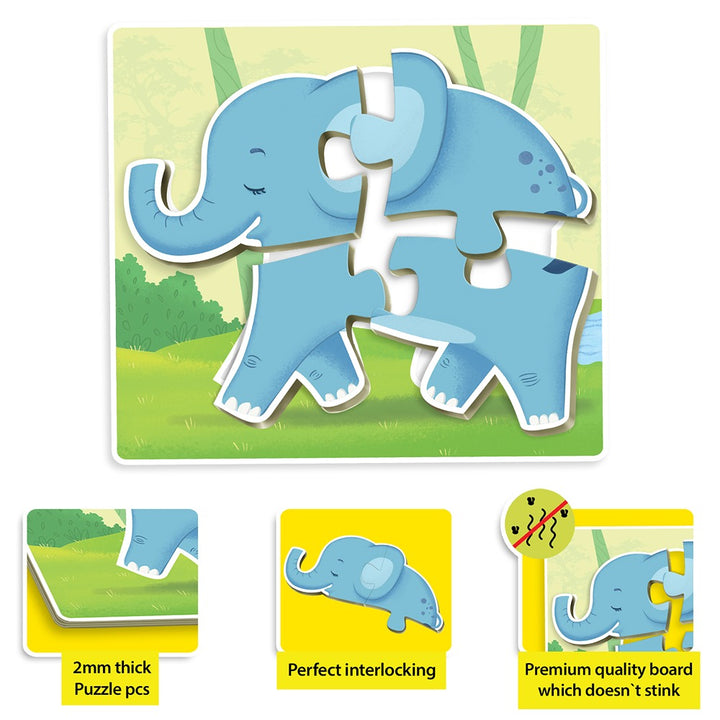 Baby’s First Jigsaw Puzzle Jungle Animals, Farm Animals & Ocean Animals (Set of 3) | 45 Pieces