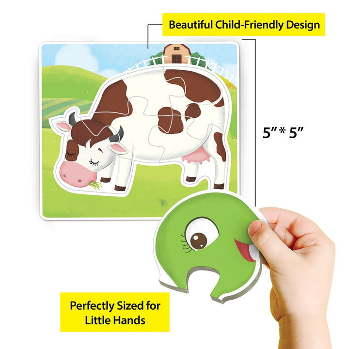 Baby’s First Jigsaw Puzzle Jungle Animals, Farm Animals & Ocean Animals (Set of 3) | 45 Pieces