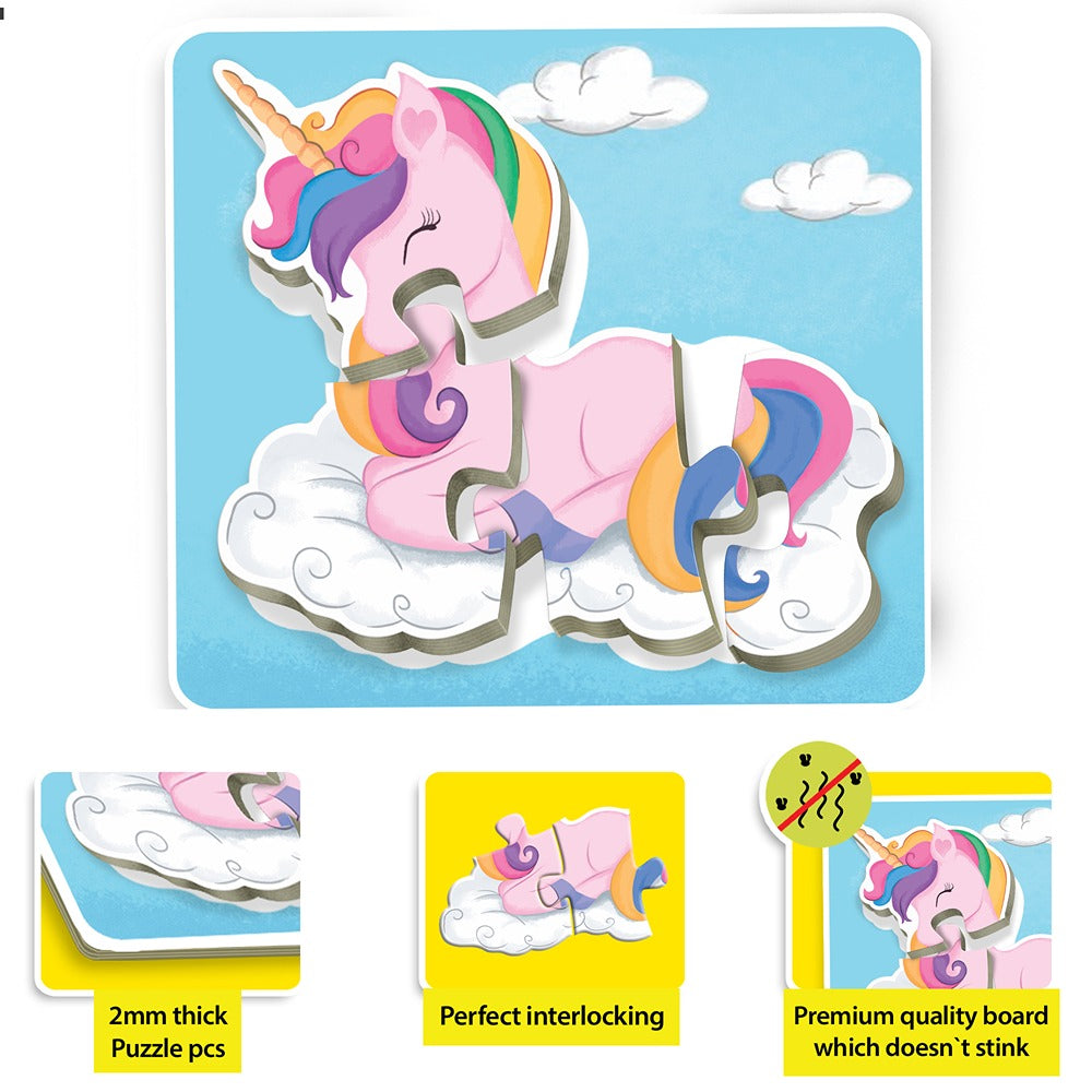 Baby’s First Jigsaw Puzzle Animals, Dinosaurs & Unicorns  (set of 6) | 90 Pieces