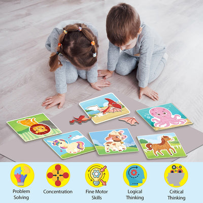 Baby’s First Jigsaw Puzzle Animals, Dinosaurs & Unicorns  (set of 6) | 90 Pieces