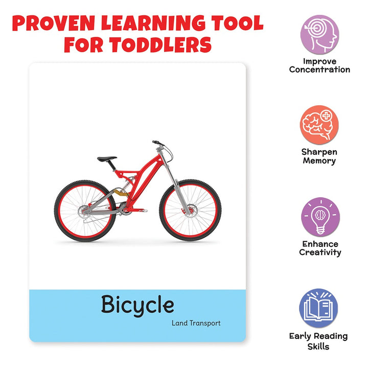 Educational and Learning Transport Flash Cards (32 Cards)