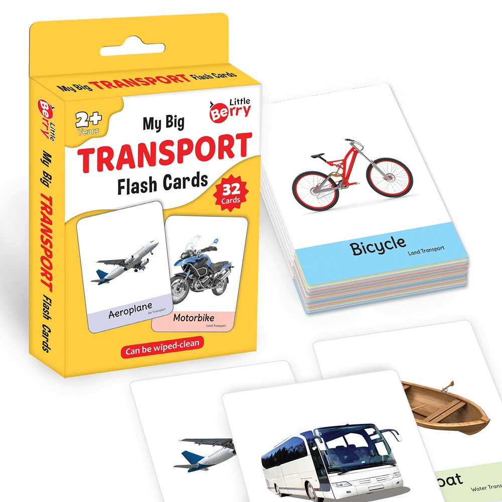 Educational and Learning Transport Flash Cards (32 Cards)