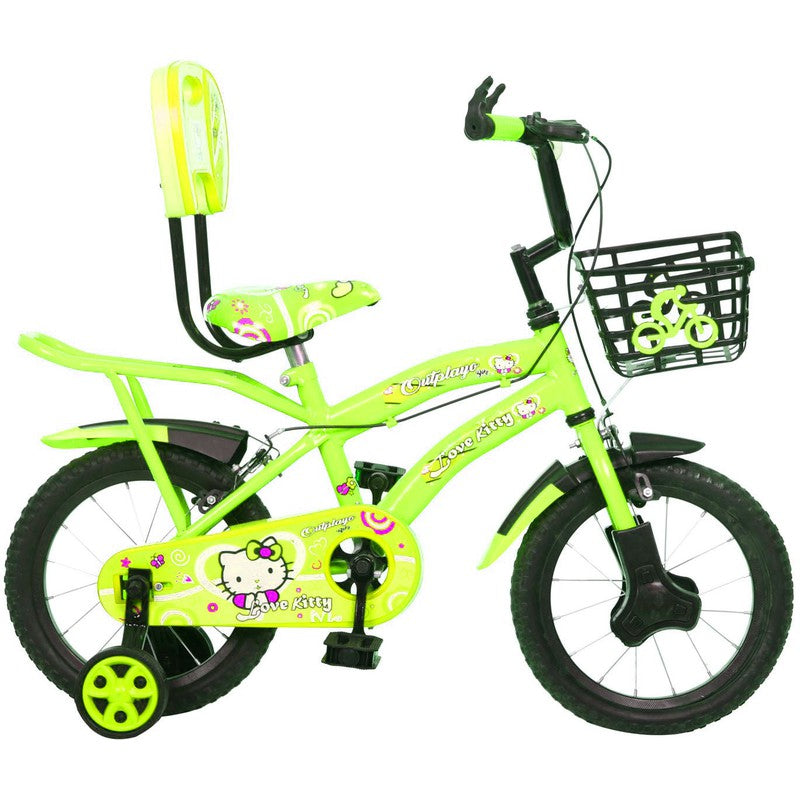 Love Kitty 20 Inches Kids Cycle for 7 to 10 Years of Boys and Girls Florescent Green - COD Not Available