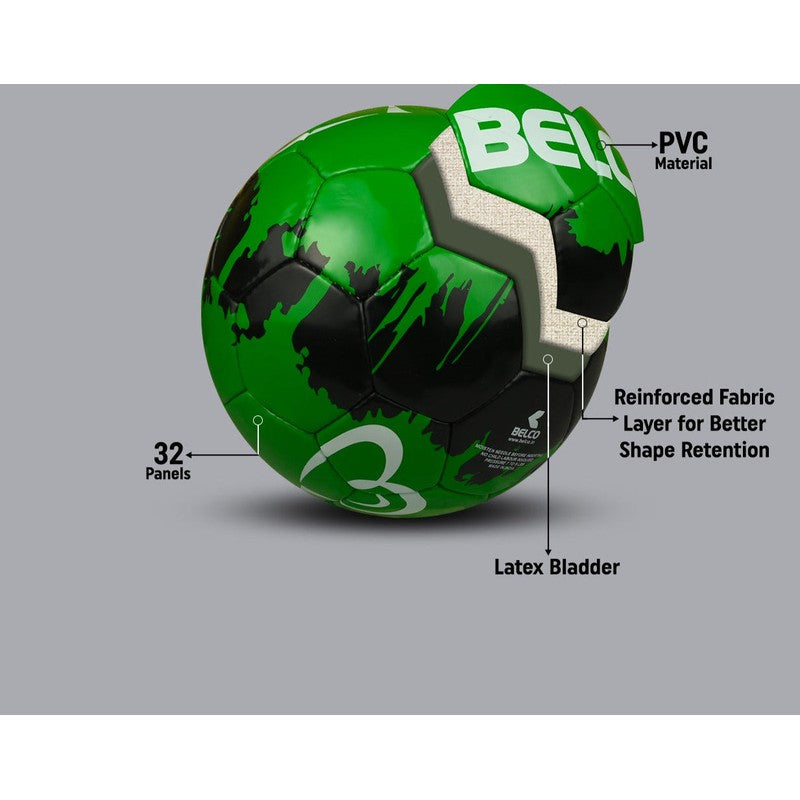 Belco Premium Green Love Football  (1 football with needle) (Size 5) | 11+ Years