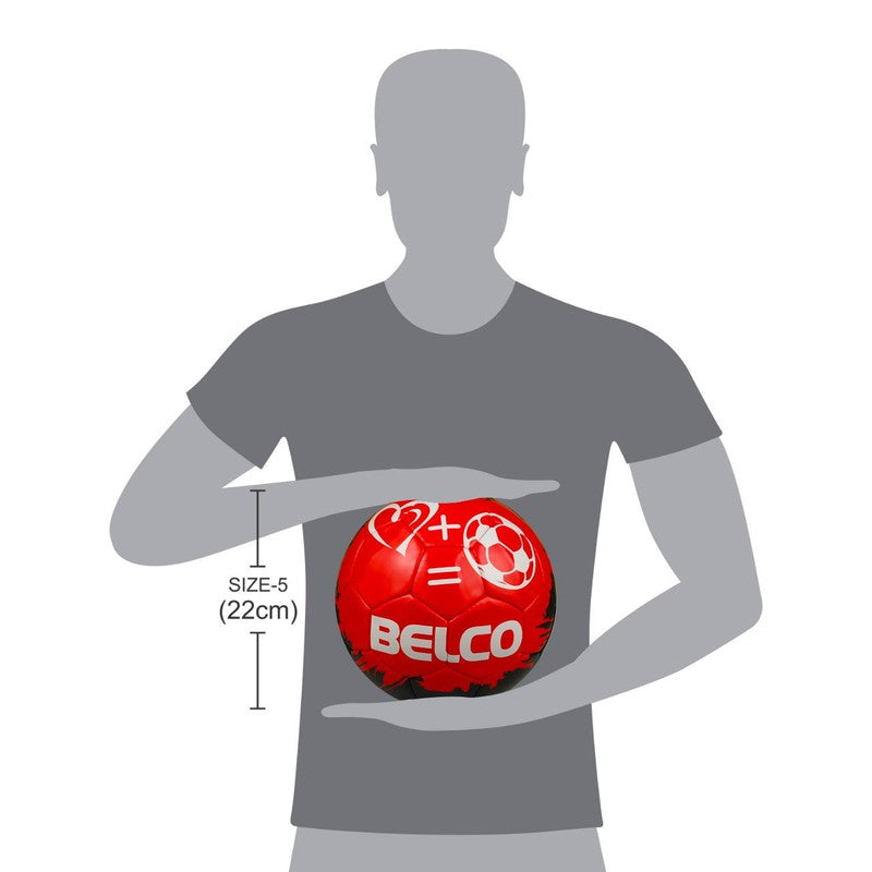 Belco Premium Red Love Football (1 football with needle) (Size 5) | 11+ Years