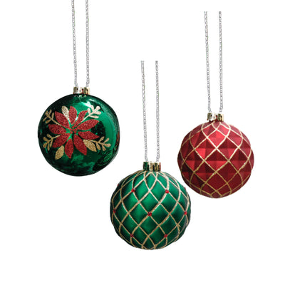 Red, Green and Gold Christmas Balls Tree Hanging Decorations