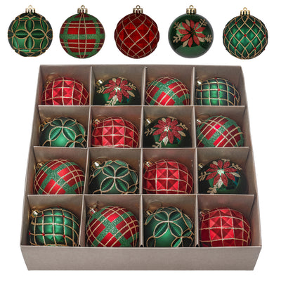 Red, Green and Gold Christmas Balls Tree Hanging Decorations