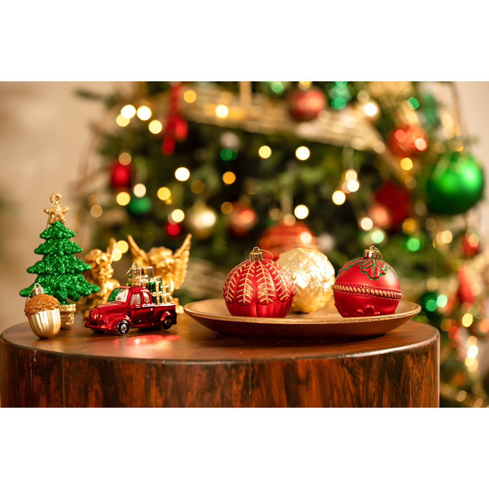 Christmas Ball Ornaments Tree Hanging Decorations, Red, Green & Gold (60 Pcs)